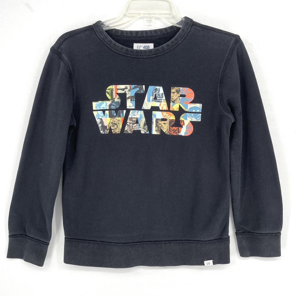 Gap Kids Star Wars Sweatshirt Color Black Size Large 10 Cotton Warm Thick